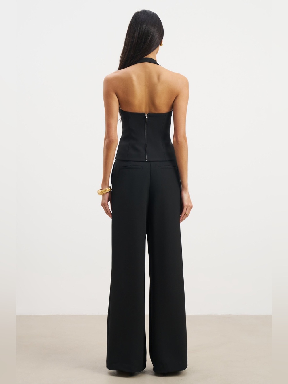boa. Because Of Alice Effortless Pleated Wide Leg Trousers Black Small - Picture 2 of 11